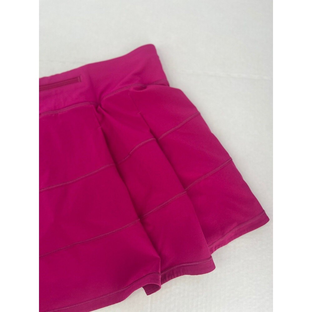 Lululemon Pace Rival Mid Rise Skirt Tall Ripened Raspberry Size 10 Pleated - Picture 5 of 8